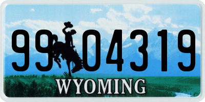 WY license plate 9904319