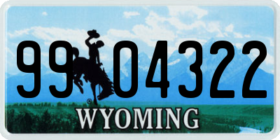WY license plate 9904322