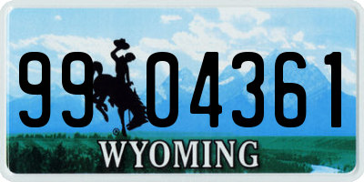 WY license plate 9904361