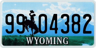 WY license plate 9904382
