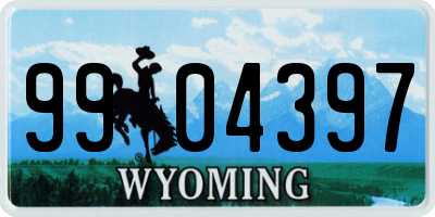 WY license plate 9904397
