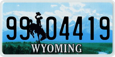 WY license plate 9904419