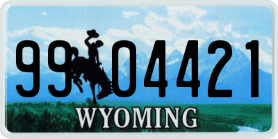 WY license plate 9904421