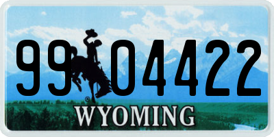 WY license plate 9904422