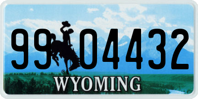 WY license plate 9904432