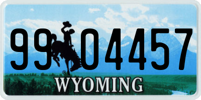 WY license plate 9904457