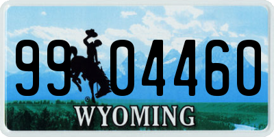 WY license plate 9904460