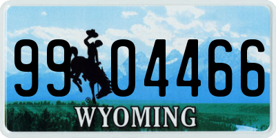 WY license plate 9904466