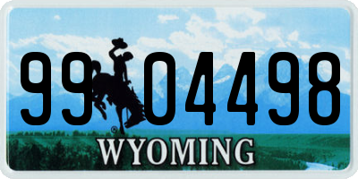 WY license plate 9904498