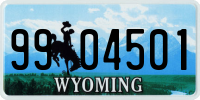 WY license plate 9904501