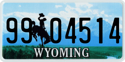 WY license plate 9904514
