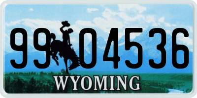 WY license plate 9904536