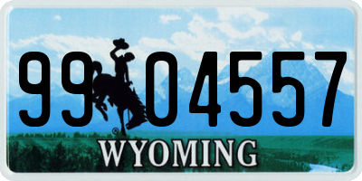 WY license plate 9904557