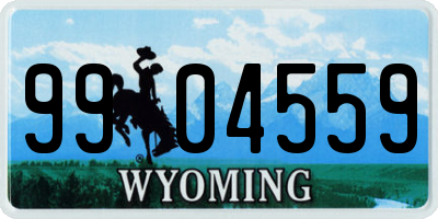 WY license plate 9904559