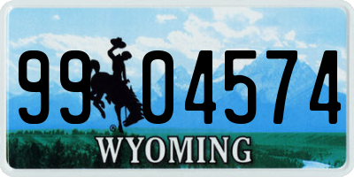 WY license plate 9904574