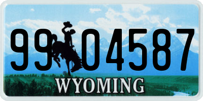 WY license plate 9904587