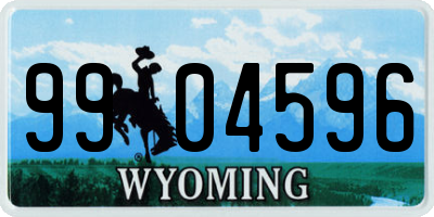 WY license plate 9904596