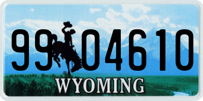 WY license plate 9904610