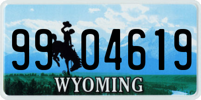 WY license plate 9904619