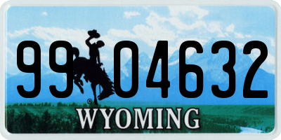 WY license plate 9904632