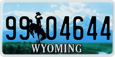 WY license plate 9904644