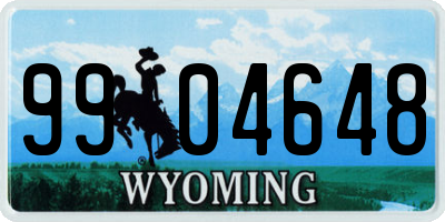 WY license plate 9904648