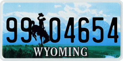 WY license plate 9904654