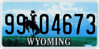 WY license plate 9904673