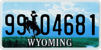 WY license plate 9904681