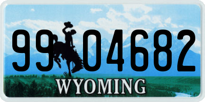 WY license plate 9904682