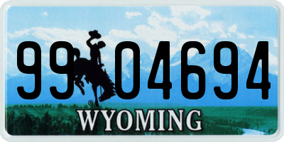WY license plate 9904694