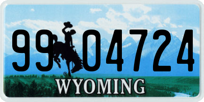 WY license plate 9904724