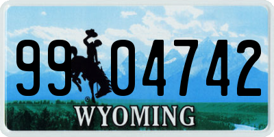 WY license plate 9904742