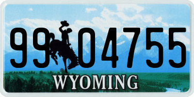 WY license plate 9904755