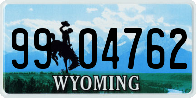 WY license plate 9904762