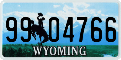 WY license plate 9904766