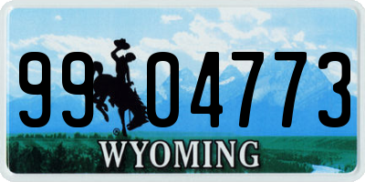 WY license plate 9904773