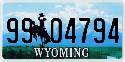 WY license plate 9904794
