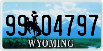 WY license plate 9904797