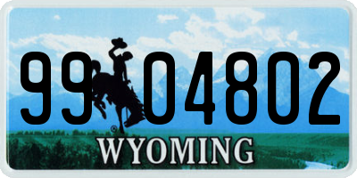 WY license plate 9904802