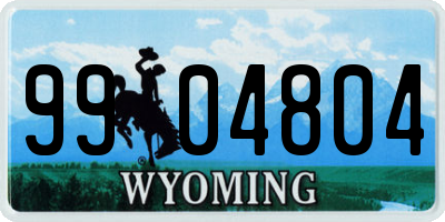 WY license plate 9904804
