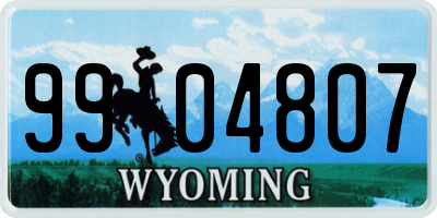 WY license plate 9904807