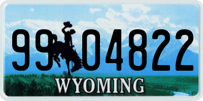 WY license plate 9904822
