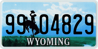 WY license plate 9904829