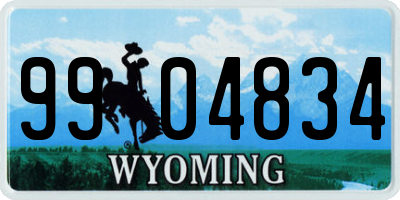 WY license plate 9904834