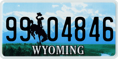 WY license plate 9904846