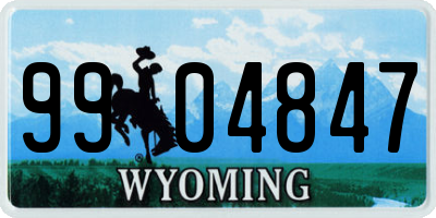 WY license plate 9904847
