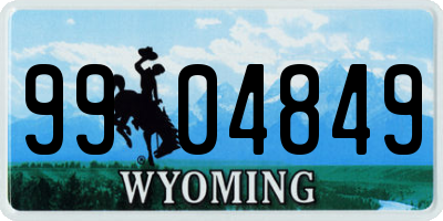 WY license plate 9904849