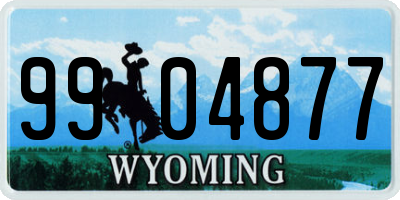 WY license plate 9904877