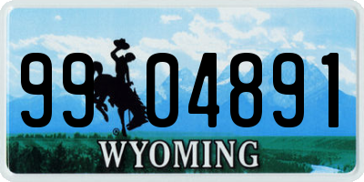 WY license plate 9904891